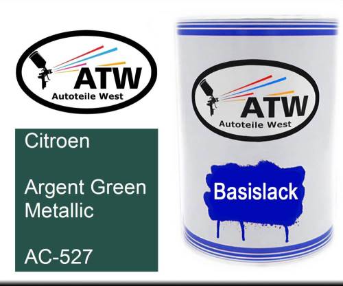 Citroen, Argent Green Metallic, AC-527: 500ml Lackdose, von ATW Autoteile West.